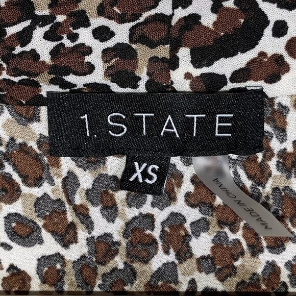 NWT 1 State 1/2 sleeve animal print twist top size XS - Picture 3 of 7
